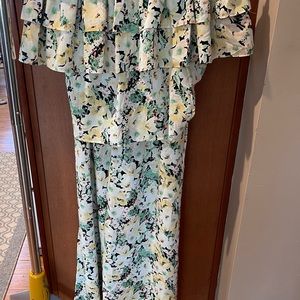 Off shoulder top and wide leg pants